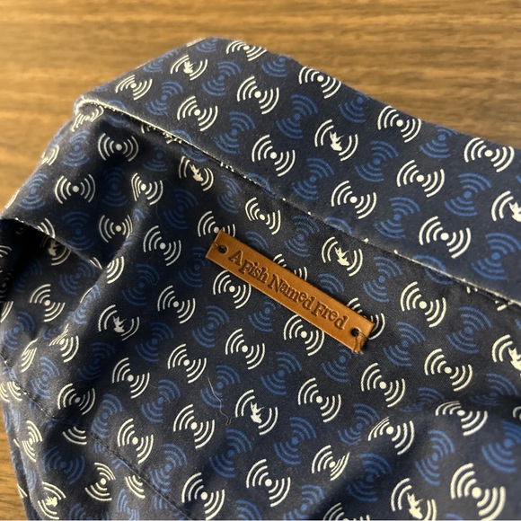 ❤️ A Fish Named Fred Elegant Blue Patterned Men's Shirt M - Picture 13 of 13